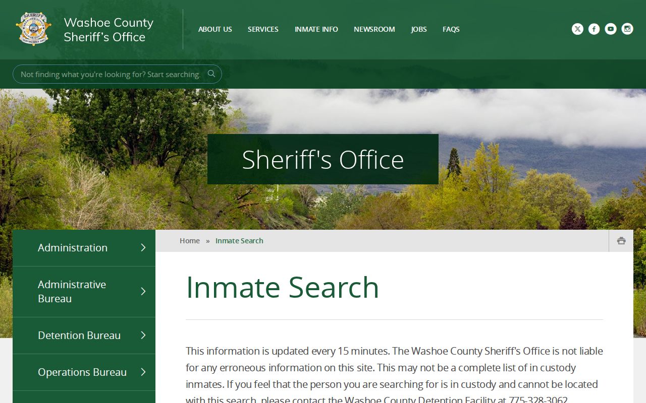 Washoe County recent arrests inmate search